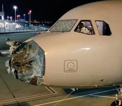 Aeronave fica danificada após ser atingida por chuva de granizo
