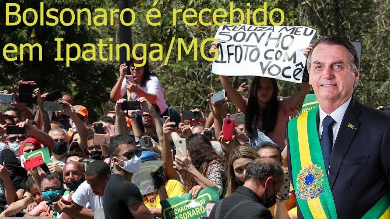 Bolsonaro é recebido por multidão, em Ipatinga, Minas Gerais