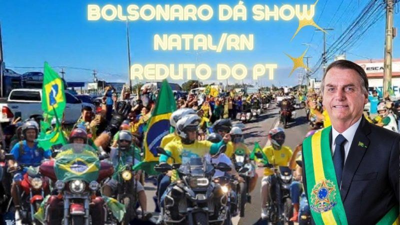 Multidão recebe Bolsonaro com gritos de mito em Natal/RN, reduto do PT